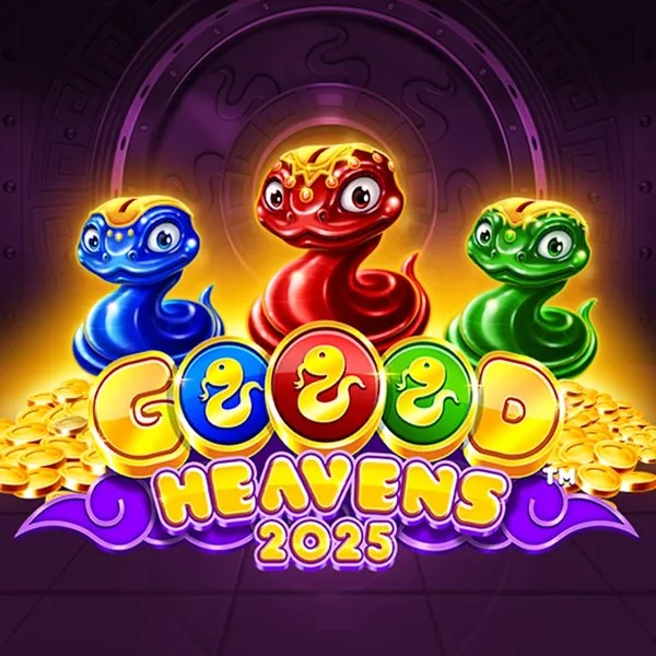 Goood Heavens slot logo by Rarestone Gaming at Spinmama Casino