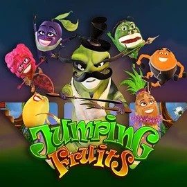 Jumping Fruits slot logo by Wazdan at Spinmama Casino
