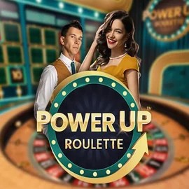 PowerUP Roulette online game logo by Pragmatic Play on spinmamacasino-spain.com